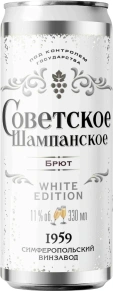 Игристое вино Советское шампанское Белое Брют, Симферопольский винодельческий завод, 0.33 л