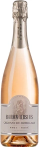 Игристое вино Cremant de Bordeaux Rose Brut, Baron Arsius, AOC, 0.75 л