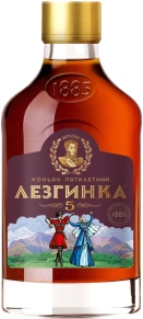 Коньяк медиум, Лезгинка, 5 звёзд, 5 лет, 0.1 л