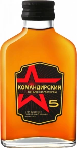 Коньяк Командирский, 5 zvezd, 5 лет, 0.1 л