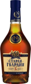 Коньяк Старая Гвардия, 5 zvezd, 5 лет, 0.25 л